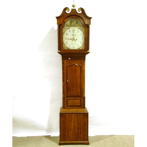 207 - An 18th century oak and mahogany 8-day longcase clock, with painted dial signed Thomas Gadsby of Lei... 