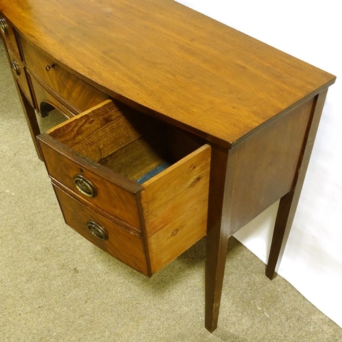 246 - A 19th century mahogany bow-front kneehole sideboard, width 125cm