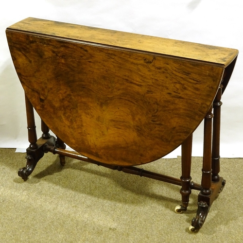 394 - A 19th century walnut oval Sutherland occasional table, width 92cm