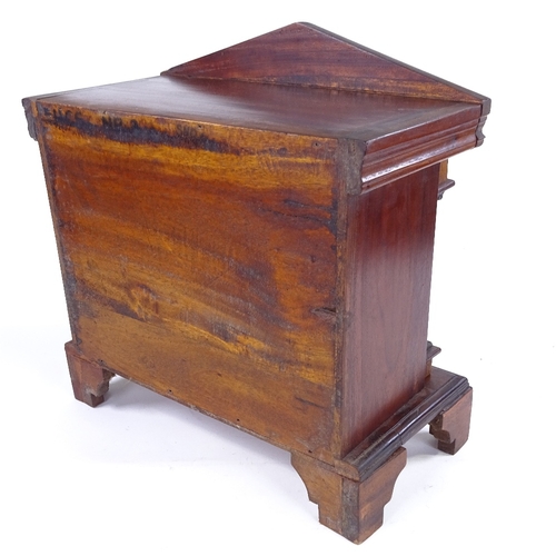 309 - A Regency style mahogany table-top chest of drawers, late 20th century, width 41cm