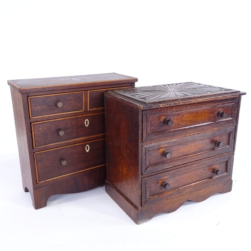 314 - 2 Victorian table-top jewel chests of drawers, width 22cm (2)