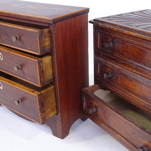 314 - 2 Victorian table-top jewel chests of drawers, width 22cm (2)