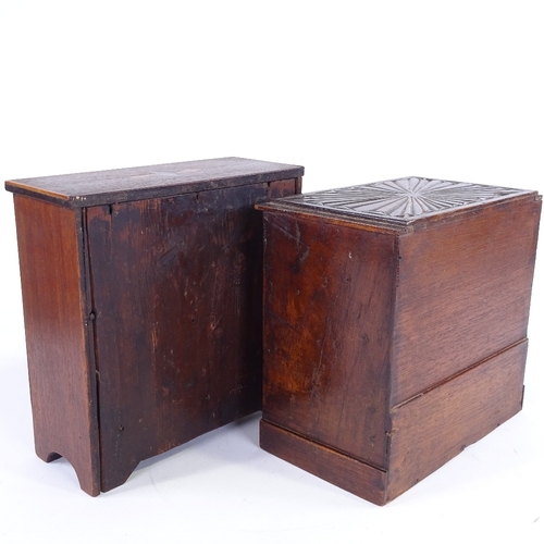 314 - 2 Victorian table-top jewel chests of drawers, width 22cm (2)