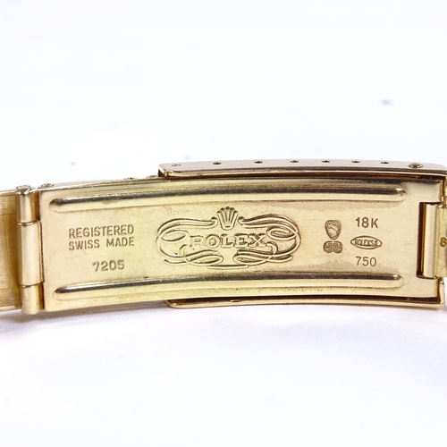 1018 - ROLEX - a polished and brushed 18ct gold Oyster link bracelet strap, 57B end links to fit an Oyster ... 