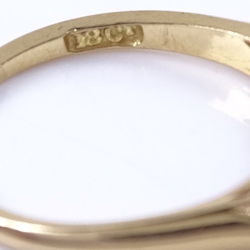 1151 - An early 20th century 18ct gold graduated 5-stone diamond half hoop ring, total diamond content appr... 