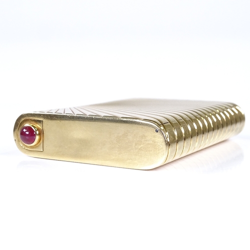 1124 - CARTIER - an Art Deco 18ct gold gem-set cigarette case, circa 1950s, rounded oblong form with all ov... 