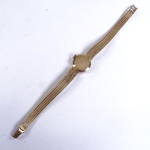 1006 - GARRARD - a lady's Vintage 9ct gold mechanical wristwatch, silvered dial with quarterly gilt baton h... 