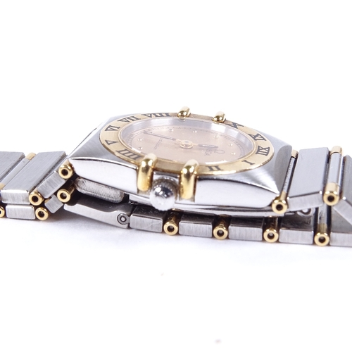 1013 - OMEGA - a lady's Vintage stainless steel and gold Constellation quartz wristwatch, ref. 795.1080.1, ... 