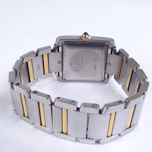 1015 - CARTIER - a lady's mid-size bi-metal Tank Francaise automatic wristwatch, ref. 2302, silvered engine... 