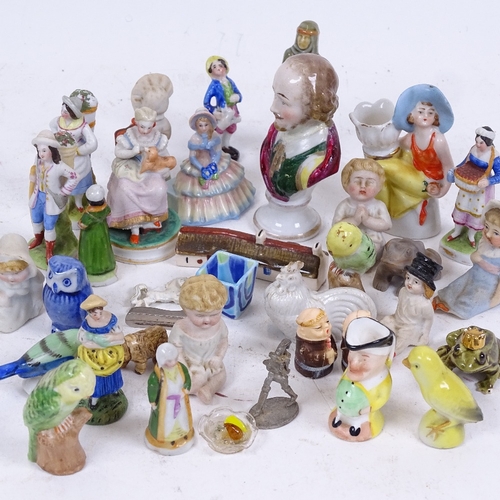 181 - A group of miniature ceramic and porcelain figurines (boxful)