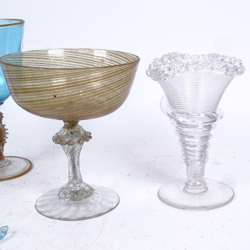 192 - A group of early 20th century Venetian handblown glass, including drinking glasses, fish, vases etc ... 