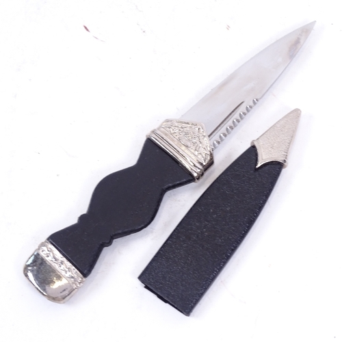 209 - A small modern Scottish skean dhu knife, blade length 9cm