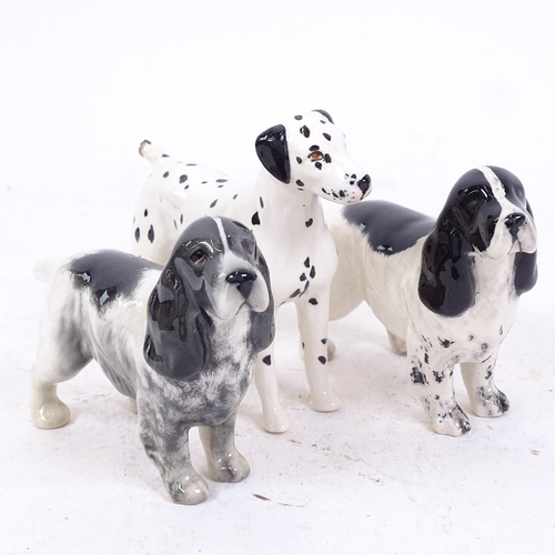 257 - 3 Beswick dogs, including Dalmatian and Spaniels, largest height 8.5cm (3)