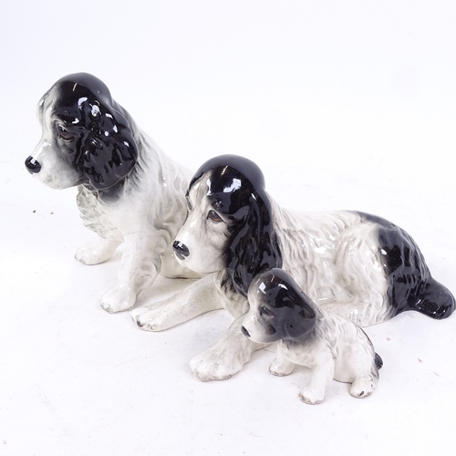 260 - A group of 3 Sylvac Spaniel dogs, model nos. 114, 18 and 116, largest height 13cm