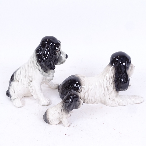 260 - A group of 3 Sylvac Spaniel dogs, model nos. 114, 18 and 116, largest height 13cm