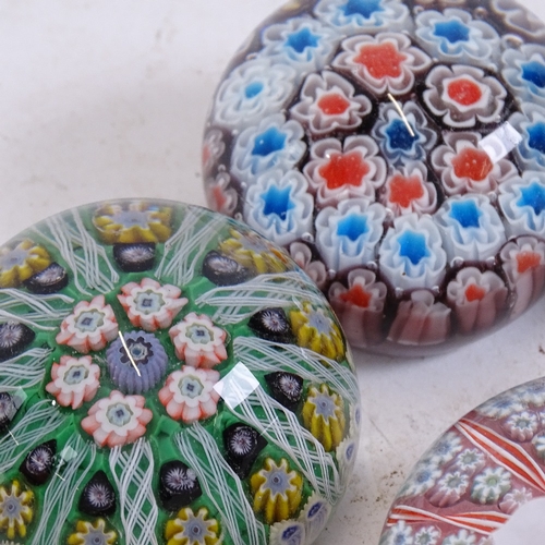 264 - 7 glass Millefiori paperweights, largest diameter 6.5cm (7)