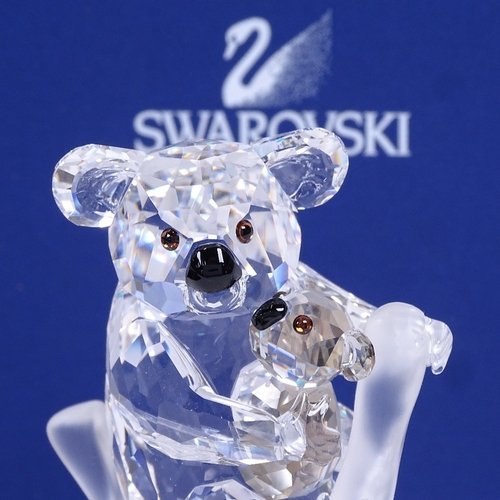 272 - 4 Swarovski cut-glass crystal animal ornaments, including baby lovebirds, koalas, swan and butterfly... 