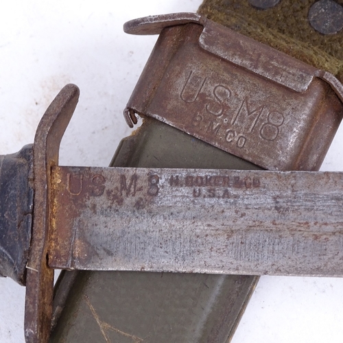 286 - A Second World War Period American M3 combat fighting knife, by H Boker & Co, with US M8 BM & Co sca... 