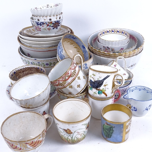 288 - A large group of 19th and 20th century ceramics, including tea bowls, teacups, saucers etc