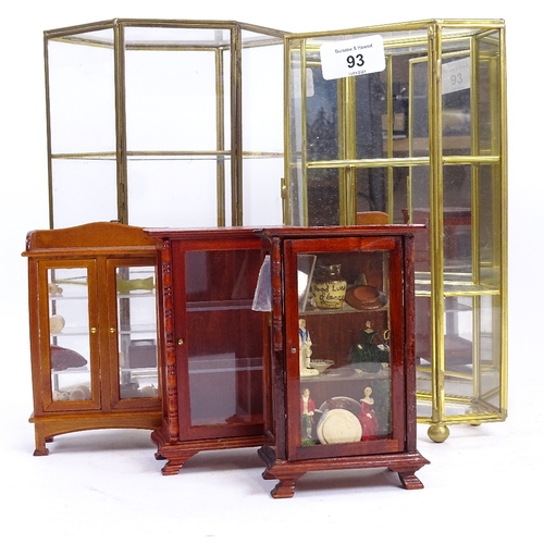 93 - A group of small table-top display cabinets, largest height 27cm (5)