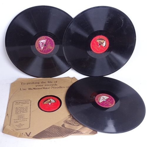 353 - A metal-lined leather bag containing a quantity of 78rpm records, various genre