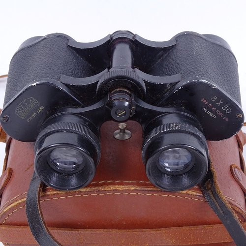 360 - Leather-cased Rolex 8x30 binoculars