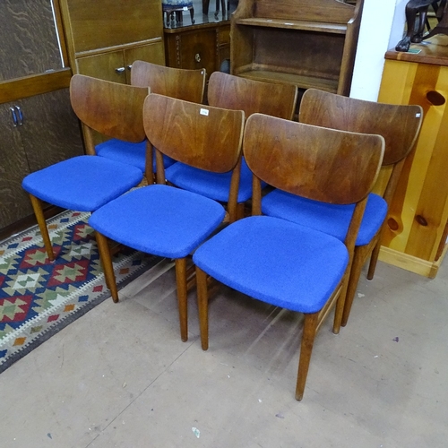 1774 - A set of 6 mid-century Danish teak and oak dining chairs, by Eva & Nils Koppel for Slagelse Mobelvae... 