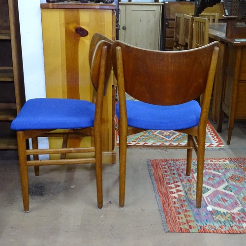 1774 - A set of 6 mid-century Danish teak and oak dining chairs, by Eva & Nils Koppel for Slagelse Mobelvae... 