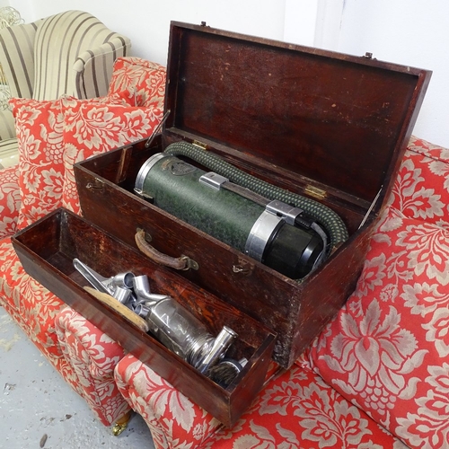 1950 - A Vintage Electrolux hoover in original stained pine case