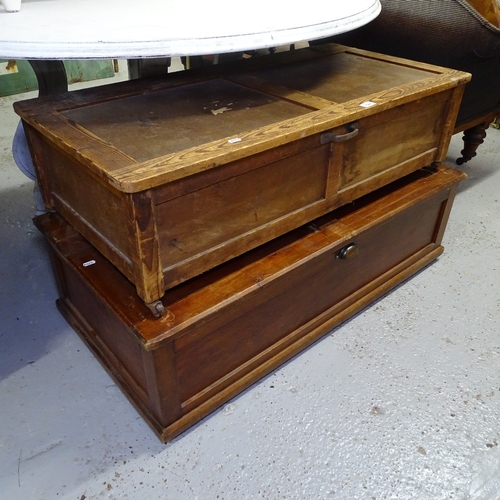 1951 - 2 panelled pine under bed storage cabinets