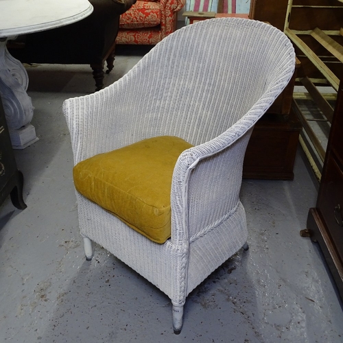 1955 - A white painted Lloyd Loom bedroom chair