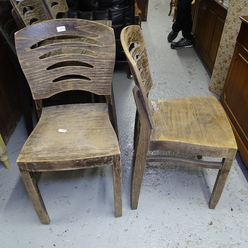 1961 - A set of 6 stained ply ladder-back style dining chairs