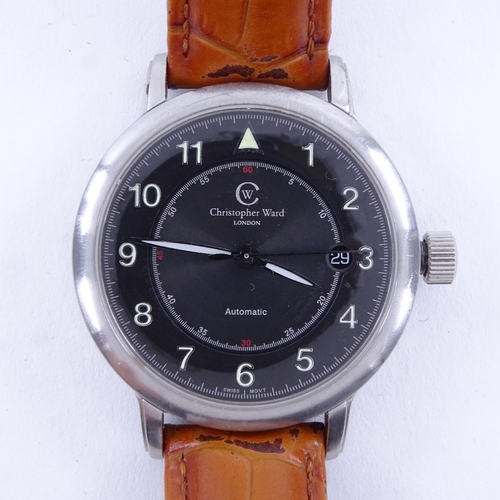 1000 - CHRISTOPHER WARD - a stainless steel C5 Malvern Aviator automatic wristwatch, circa 2007, black dial... 