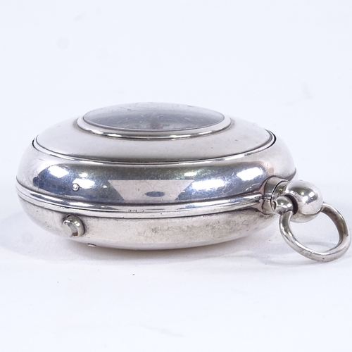 1003 - An early 19th century silver pair-cased half hunter key-wind Verge pocket watch, by T B Fecit of Bir... 