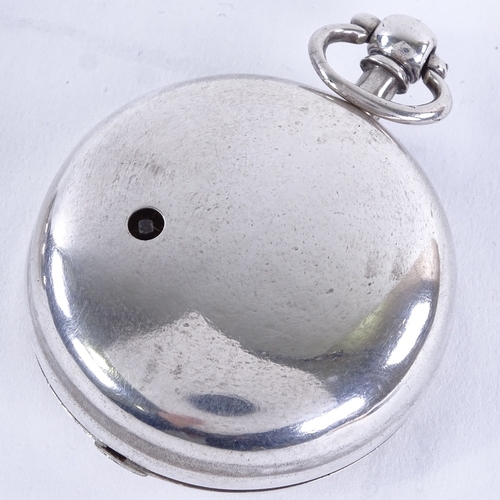 1003 - An early 19th century silver pair-cased half hunter key-wind Verge pocket watch, by T B Fecit of Bir... 