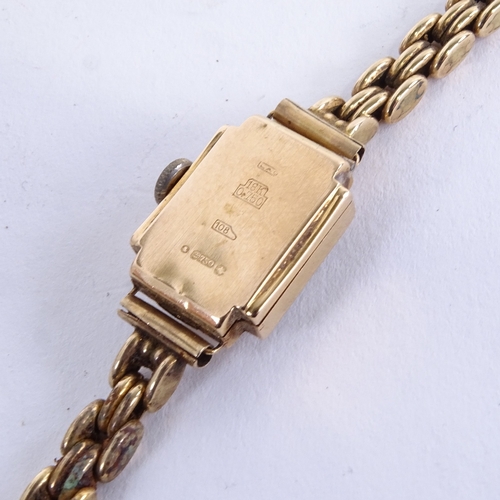 1009 - ALTAIR - a lady's Vintage 18ct gold mechanical wristwatch, silvered dial with gilt Arabic numerals, ... 