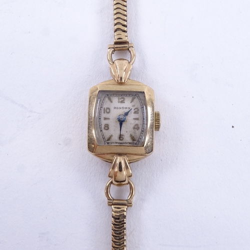 1018 - 2 lady's Vintage 9ct gold mechanical wristwatches, including Rotary and Avia, both on gold plated ex... 