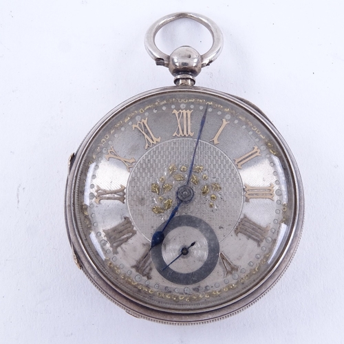 1020 - A 19th century silver-cased open-face key-wind pocket watch, by Adam Burdess of Coventry, silver dia... 