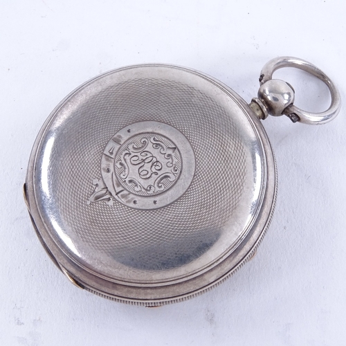 1020 - A 19th century silver-cased open-face key-wind pocket watch, by Adam Burdess of Coventry, silver dia... 