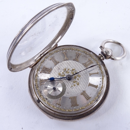 1020 - A 19th century silver-cased open-face key-wind pocket watch, by Adam Burdess of Coventry, silver dia... 