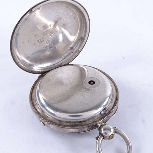 1020 - A 19th century silver-cased open-face key-wind pocket watch, by Adam Burdess of Coventry, silver dia... 