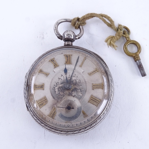 1023 - A late 19th century silver-cased open-face key-wind pocket watch, by John Forrest of London, silver ... 