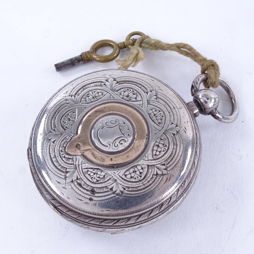 1023 - A late 19th century silver-cased open-face key-wind pocket watch, by John Forrest of London, silver ... 