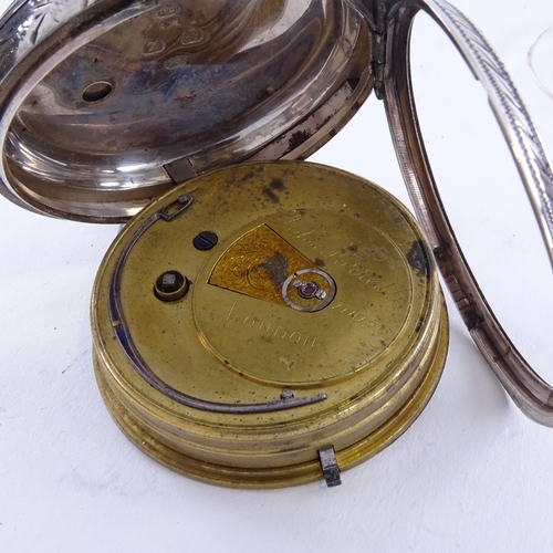 1023 - A late 19th century silver-cased open-face key-wind pocket watch, by John Forrest of London, silver ... 