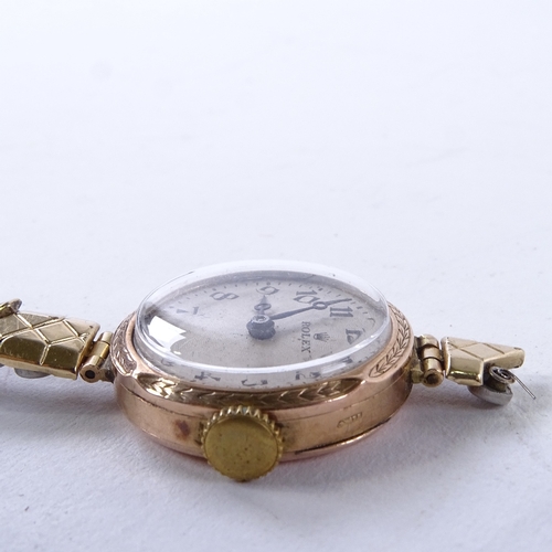 1026 - 2 lady's Vintage mechanical wristwatches, comprising 9ct gold Rolex and stainless steel Tudor, large... 