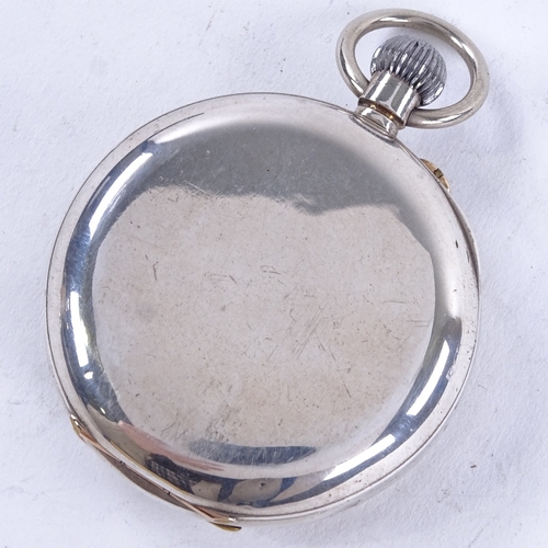 1029 - A late 19th century Swiss silver-cased open-face top-wind chronometer pocket watch, white enamel dia... 