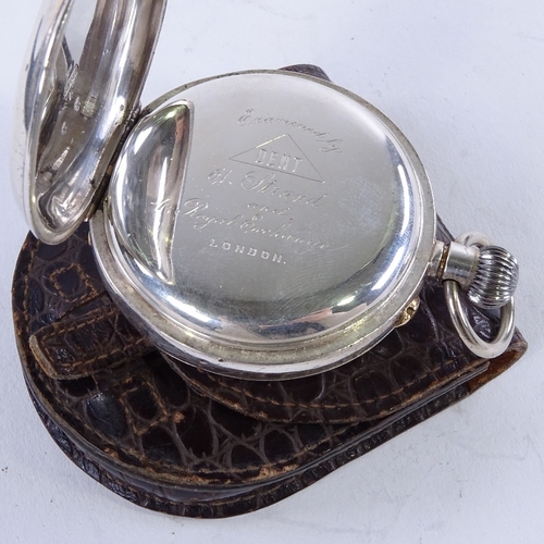 1029 - A late 19th century Swiss silver-cased open-face top-wind chronometer pocket watch, white enamel dia... 