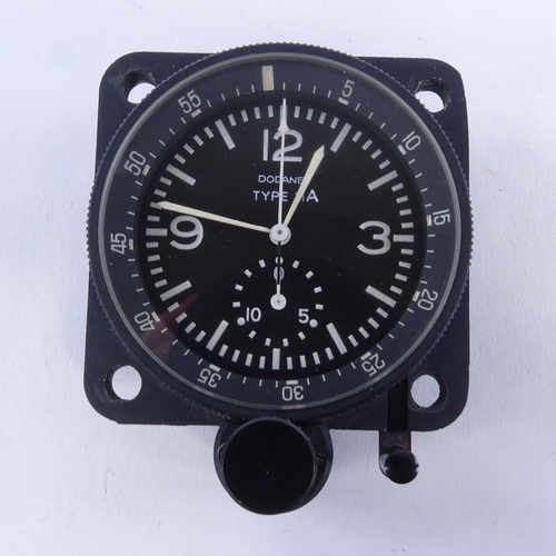 1030 - DODANE - a Vintage French Type 11A mechanical aircraft cockpit-chronometer clock, circa 1981, black ... 