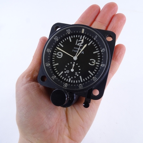 1030 - DODANE - a Vintage French Type 11A mechanical aircraft cockpit-chronometer clock, circa 1981, black ... 