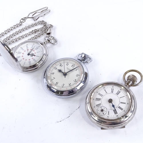 1033 - Various pocket watches and lighters, including Goliath timepiece (8)